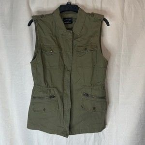 Love Tree Women's Olive Short Sleeve Vest medium